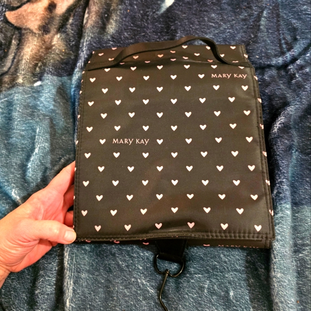 Mary Kay Black Heart Pattern Organizer Bag